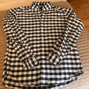 Used Men's J. Crew Oxford Slim XL Gingham Black